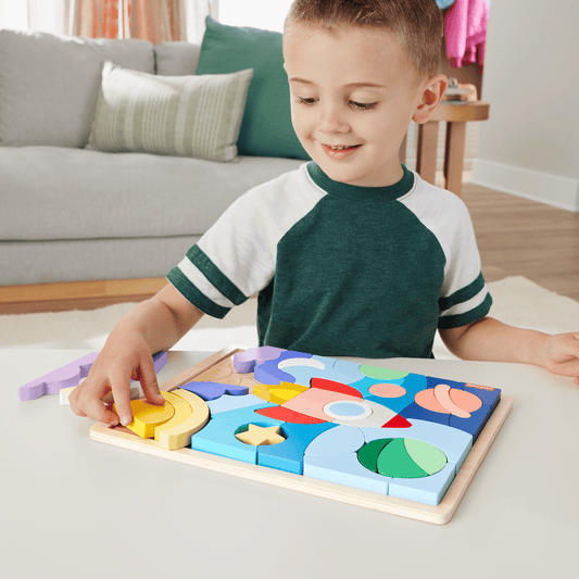 Fisher-Price Casse-Tête de L’Espace en Bois, 42Éléments en Bois